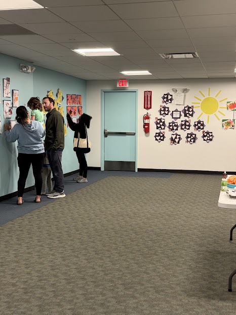 Student artwork at the art exhibit at Mountainside Children's Center